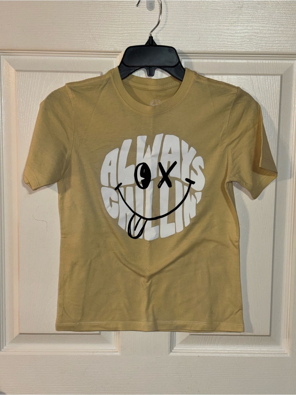 wonder nation Yellow Short-Sleeve Tee with White & Black Smiley Graphic